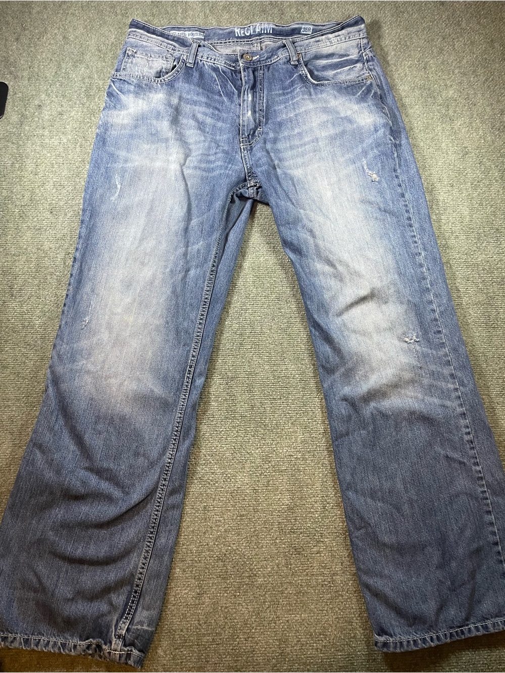 Y2K Reclaim Men's Relaxed Fit Blue Washed Jeans